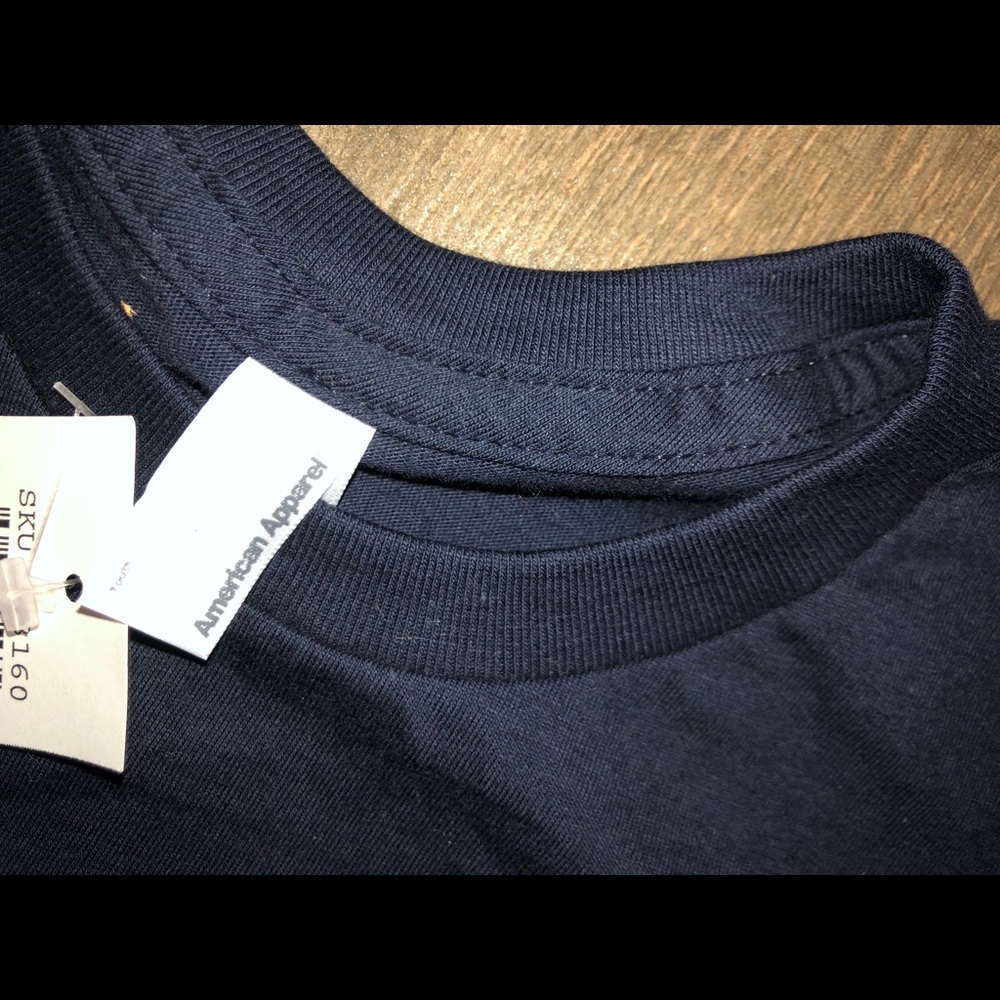 American Apparel Navy Short Sleeve Tee NWT UNISEX - Picture 3 of 3